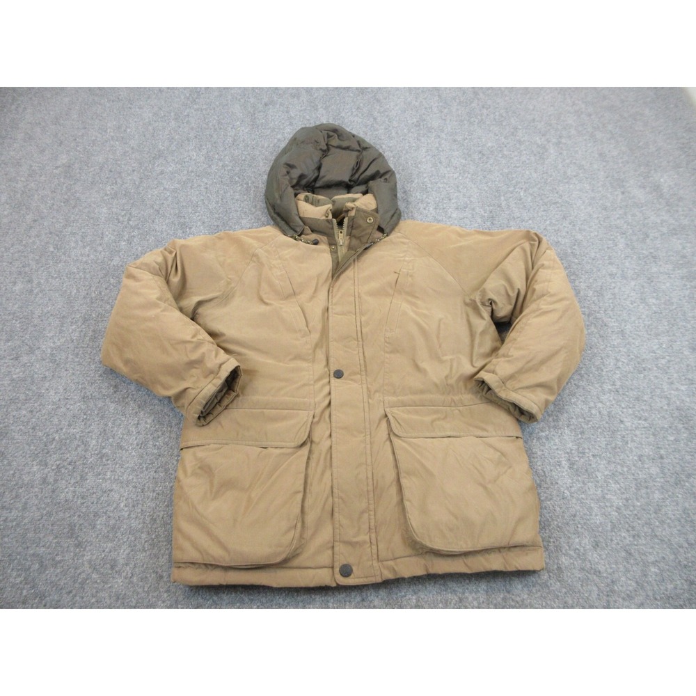 Cabelas Jacket Mens Adult Medium Brown Full‎ Zip Puffer Down Outdoors Coat